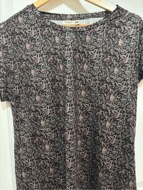 Fransa Black Floral Paisley Short-Sleeve Tee